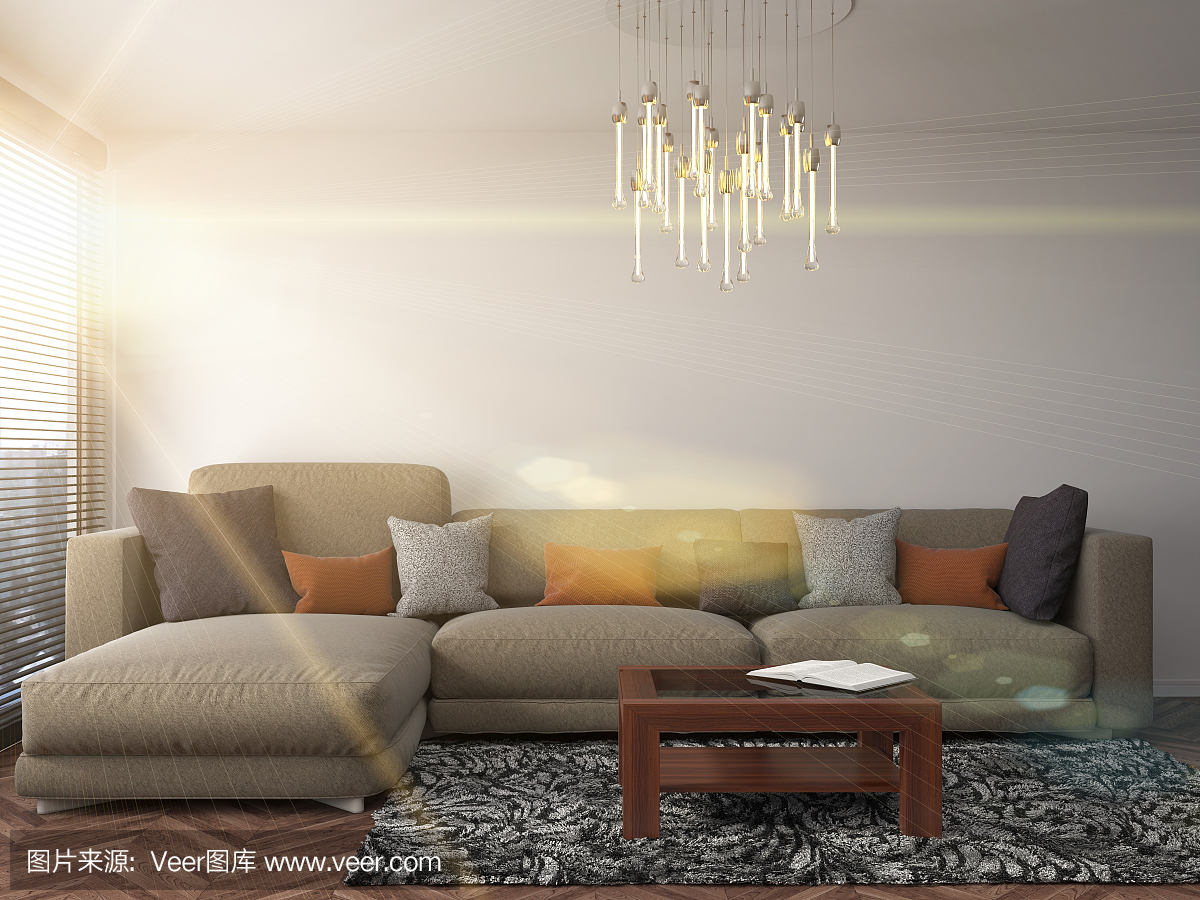 室內(nèi)用沙發(fā)。三維演示