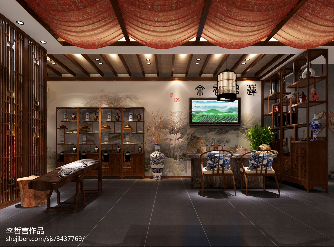 茶樓設計效果圖庫 &ndash; 設計本裝修效果圖