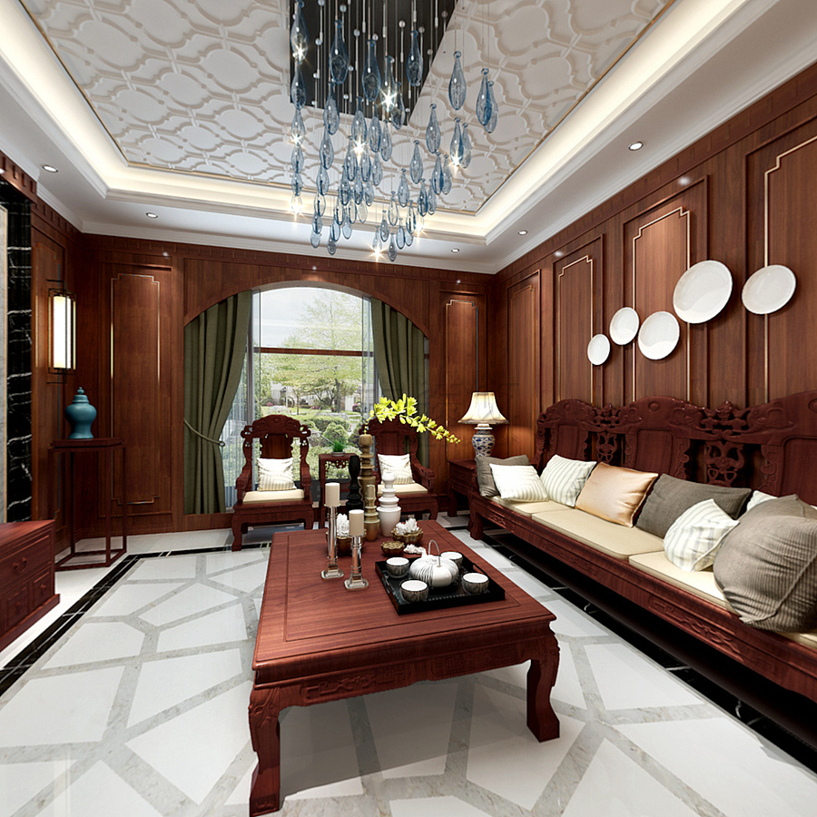 聽藍(lán)灣別墅裝修|大學(xué)城別墅龍湖聽藍(lán)灣裝修案例效果圖